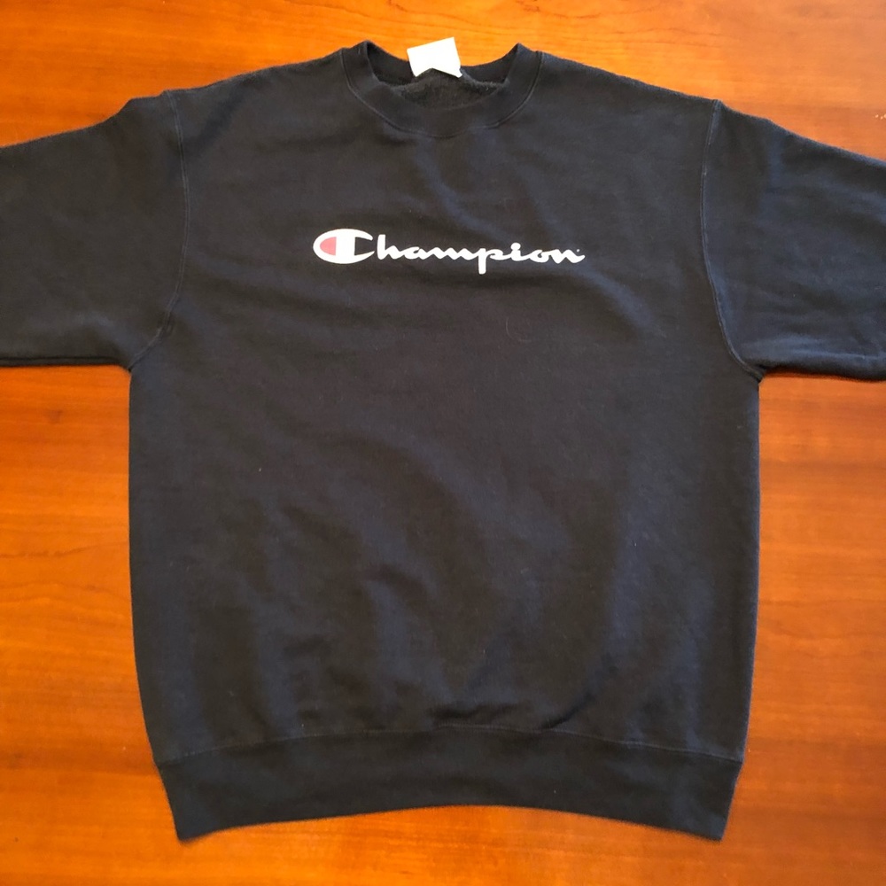 Champion Navy Crewneck Sweatershirt (Size M)